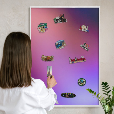 Tableau mural pour aimants dans un cadre noir Couleurs de l'harmonie