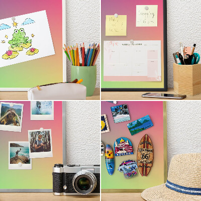 Tableau mural pour aimants dans un cadre noir Dégradé coloré