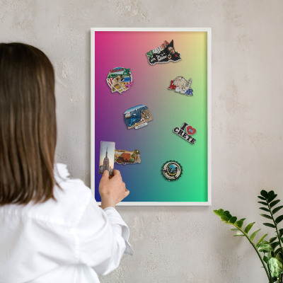Tableau mural pour aimants dans un cadre noir Dégradé coloré