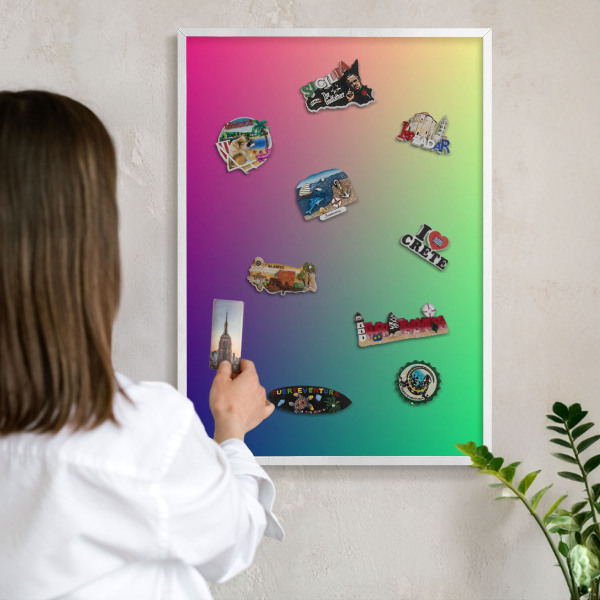 Tableau mural pour aimants dans un cadre noir Dégradé coloré