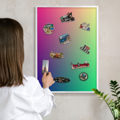 Tableau mural pour aimants dans un cadre noir Dégradé coloré