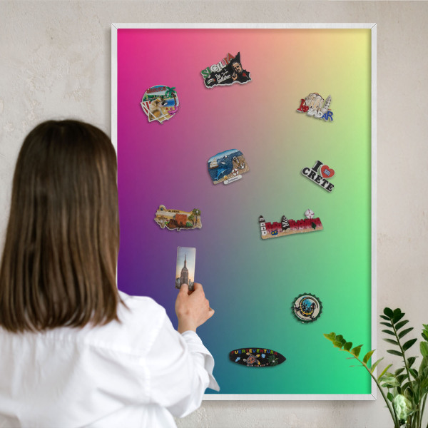 Tableau mural pour aimants dans un cadre noir Dégradé coloré