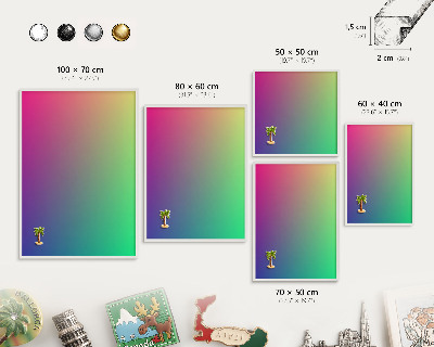 Tableau mural pour aimants dans un cadre noir Dégradé coloré