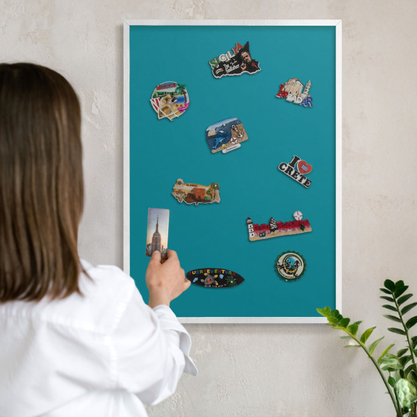 Panneau magnétique décoratif cadre noir Turquoise frais