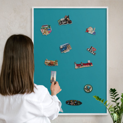 Panneau magnétique décoratif cadre noir Turquoise frais