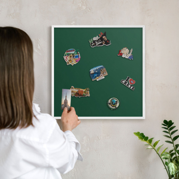 Tableau mural pour aimants dans un cadre noir Vert bouteille