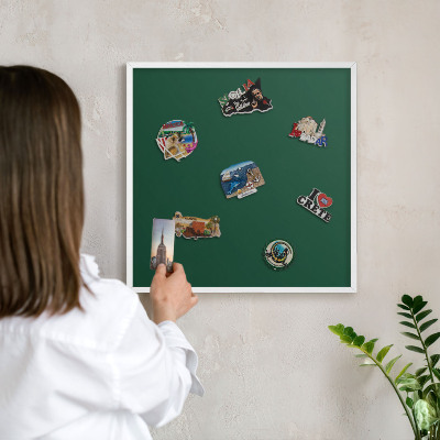 Tableau mural pour aimants dans un cadre noir Vert bouteille