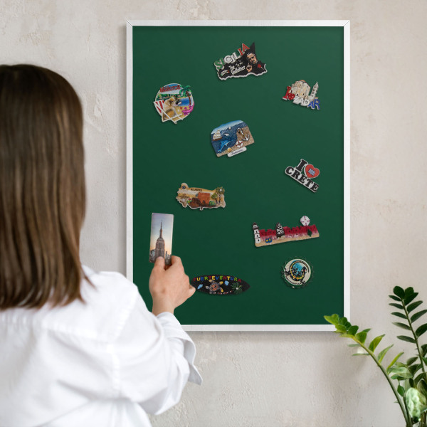 Tableau mural pour aimants dans un cadre noir Vert bouteille