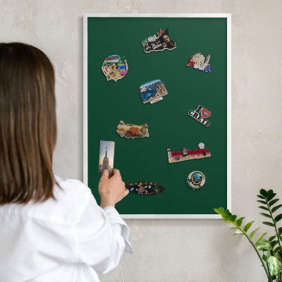 Tableau mural pour aimants dans un cadre noir Vert bouteille