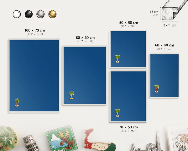 Tableau mural pour aimants dans un cadre noir Bleu foncé