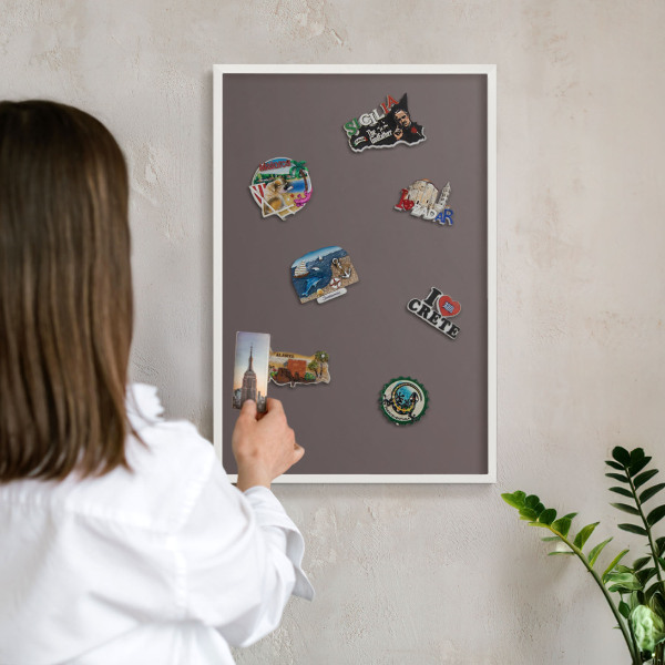 Tableau mural pour aimants dans un cadre noir Brun délavé