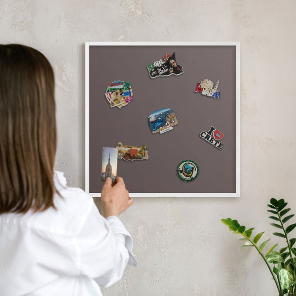 Tableau mural pour aimants dans un cadre noir Brun délavé