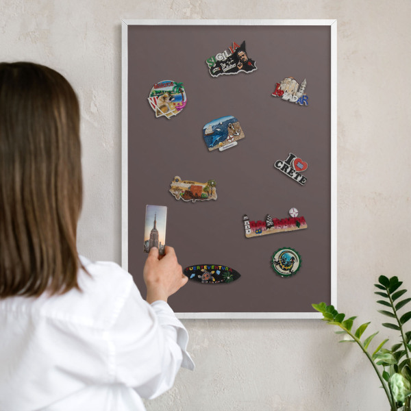 Tableau mural pour aimants dans un cadre noir Brun délavé
