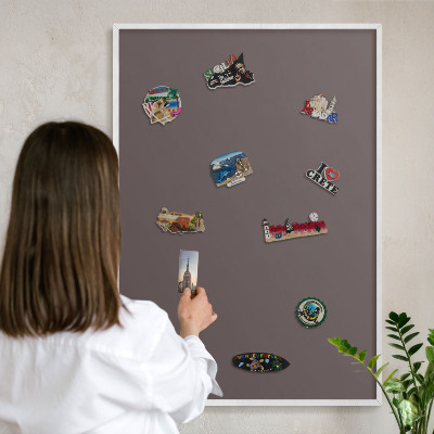 Tableau mural pour aimants dans un cadre noir Brun délavé
