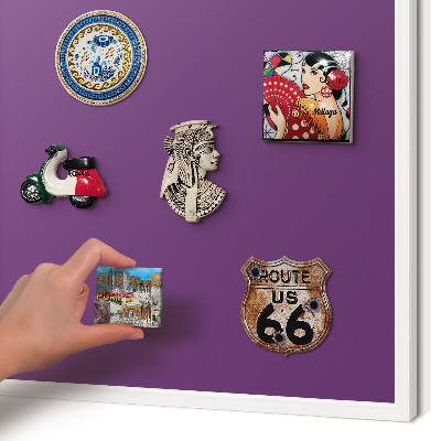 Panneau magnétique décoratif cadre noir Violet intense