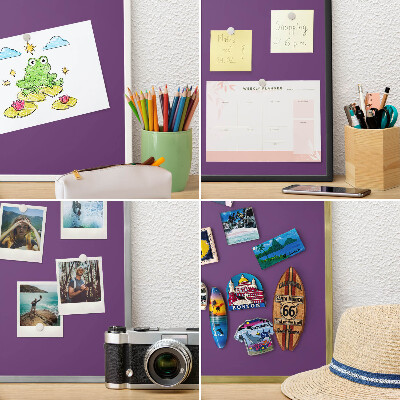 Panneau magnétique décoratif cadre noir Violet intense