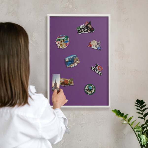Panneau magnétique décoratif cadre noir Violet intense