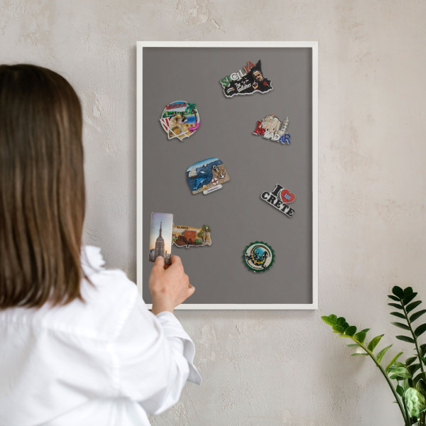 Tableau mural pour aimants dans un cadre noir Gris foncé