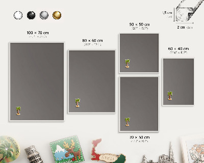 Tableau mural pour aimants dans un cadre noir Gris foncé