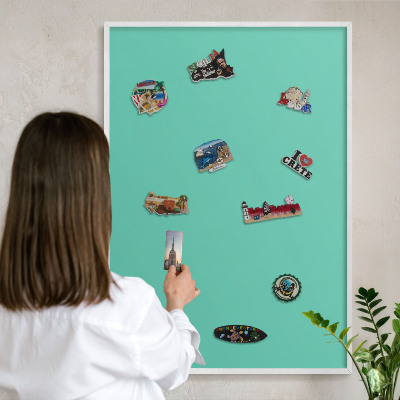 Tableau mural pour aimants dans un cadre noir Menthe forte