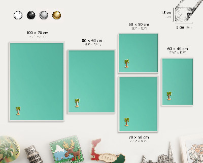 Tableau mural pour aimants dans un cadre noir Menthe forte