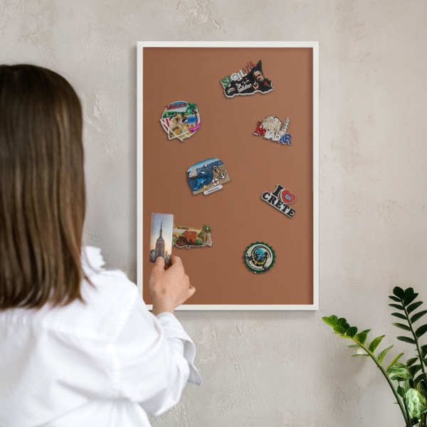 Tableau mural pour aimants dans un cadre noir Orange foncé