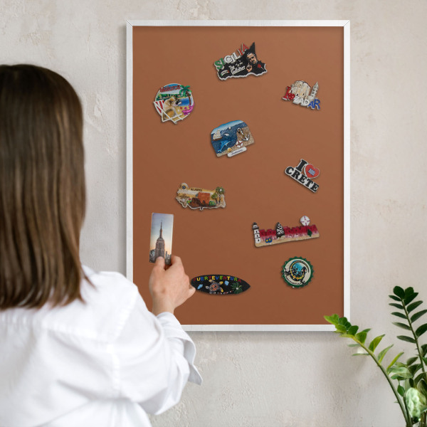 Tableau mural pour aimants dans un cadre noir Orange foncé