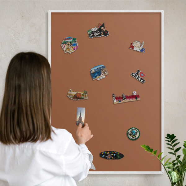 Tableau mural pour aimants dans un cadre noir Orange foncé