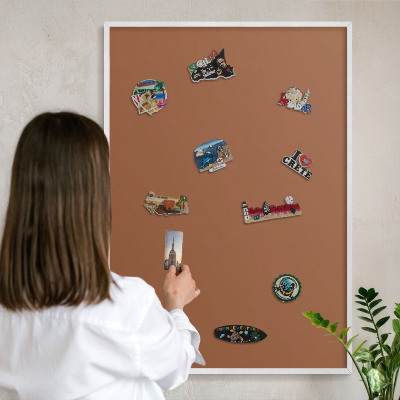 Tableau mural pour aimants dans un cadre noir Orange foncé