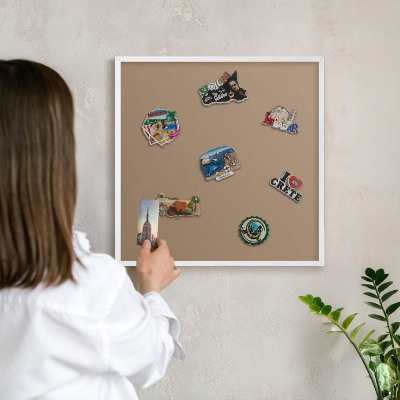 Tableau mural pour aimants dans un cadre noir Brun clair chaud
