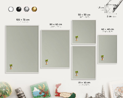 Tableau mural pour aimants dans un cadre noir Gris chaud