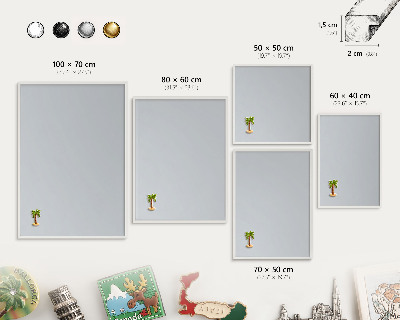 Tableau mural pour aimants dans un cadre noir Gris clair