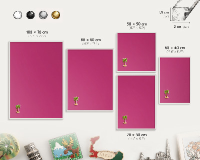 Tableau mural pour aimants dans un cadre noir Rose intense