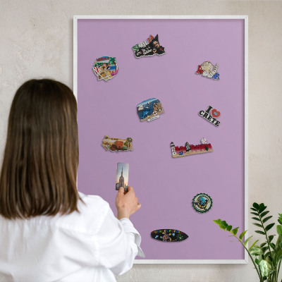 Panneau magnétique décoratif cadre noir Violet clair