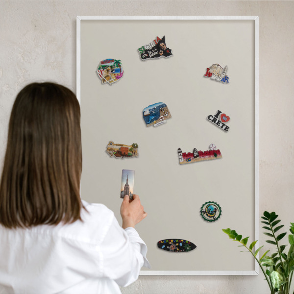 Tableau mural pour aimants dans un cadre noir Pierre chaude