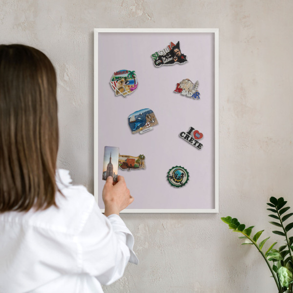 Tableau mural pour aimants dans un cadre noir Lilas clair