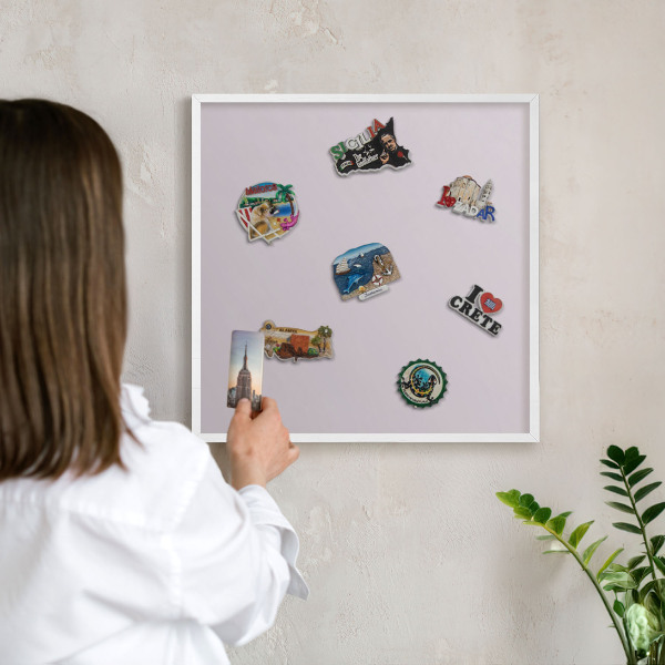 Tableau mural pour aimants dans un cadre noir Lilas clair