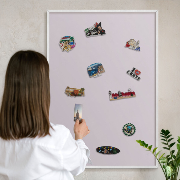 Tableau mural pour aimants dans un cadre noir Lilas clair