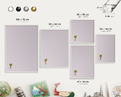 Tableau mural pour aimants dans un cadre noir Lilas clair