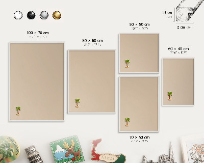 Panneau magnétique décoratif cadre noir Beige orange
