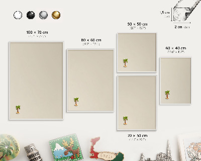 Tableau mural pour aimants dans un cadre noir Pierre de lumière
