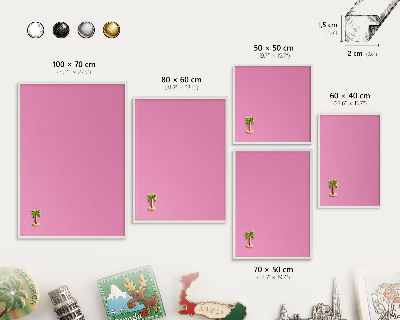 Tableau mural pour aimants dans un cadre noir Rose frais