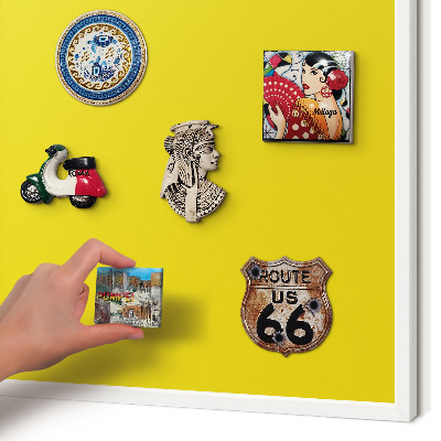 Panneau magnétique décoratif cadre noir Jaune intense