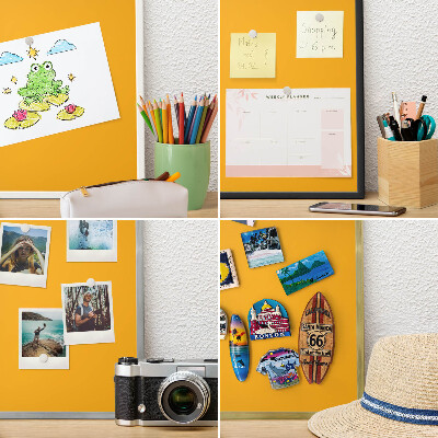 Panneau magnétique décoratif cadre noir Orange vif
