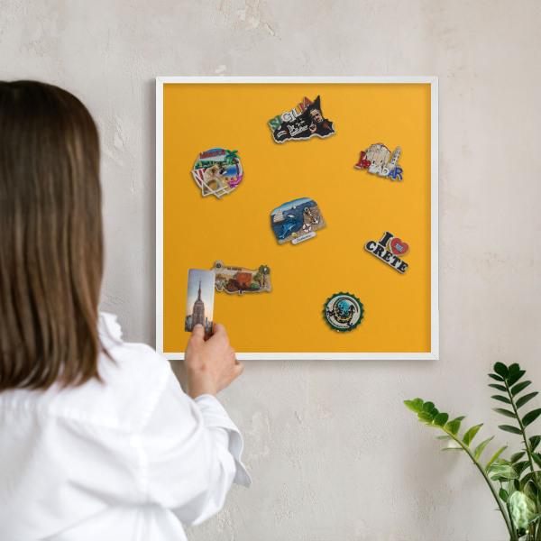 Panneau magnétique décoratif cadre noir Orange vif