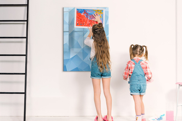 Tableau magnétique effaçable Tableau photo moderne bleu
