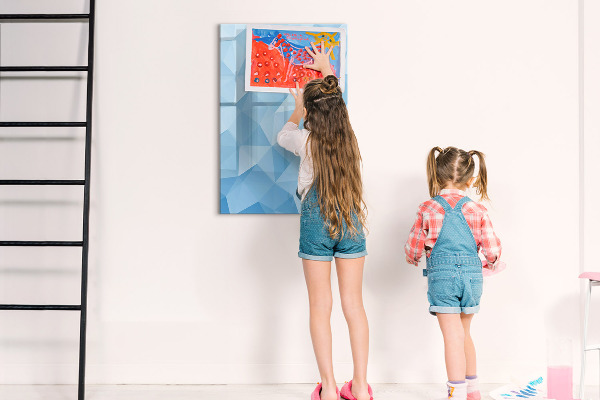 Tableau magnétique effaçable Tableau photo moderne bleu