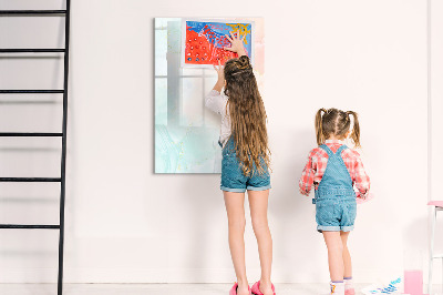 Tableau magnétique effaçable Un tableau coloré pour les photos et les notes