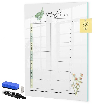 Tableau effaçable magnétique Plan de repas pour chaque semaine