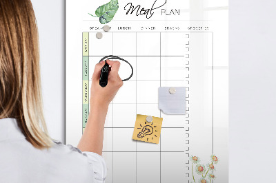 Tableau effaçable magnétique Plan de repas pour chaque semaine